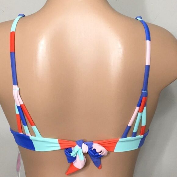 RAISINS stripe high waisted swimsuit. L-top/M-bottom. NWT - Picture 6 of 7